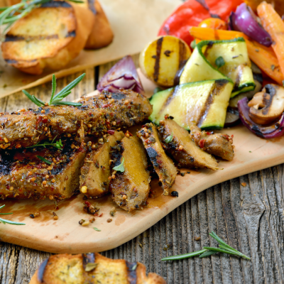 Vegan bbq seitan steak