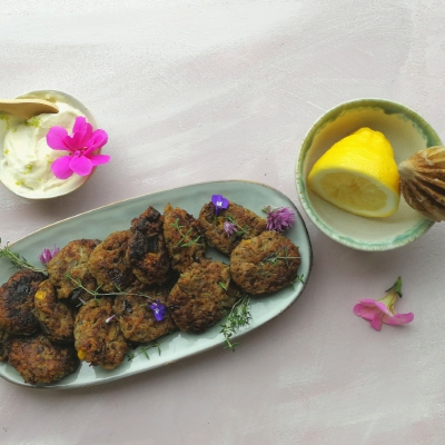 Auberginefritters met citroenaïoli