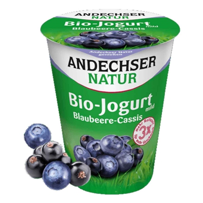 Yoghurt bosbes cassis (beker) ANDECHSER