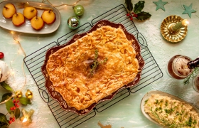 Steak pie met kastanjes en bier