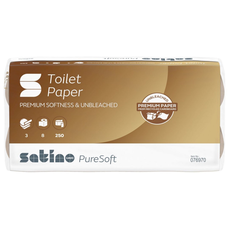 Toiletpapier 3lg 250vl 8x puresoft