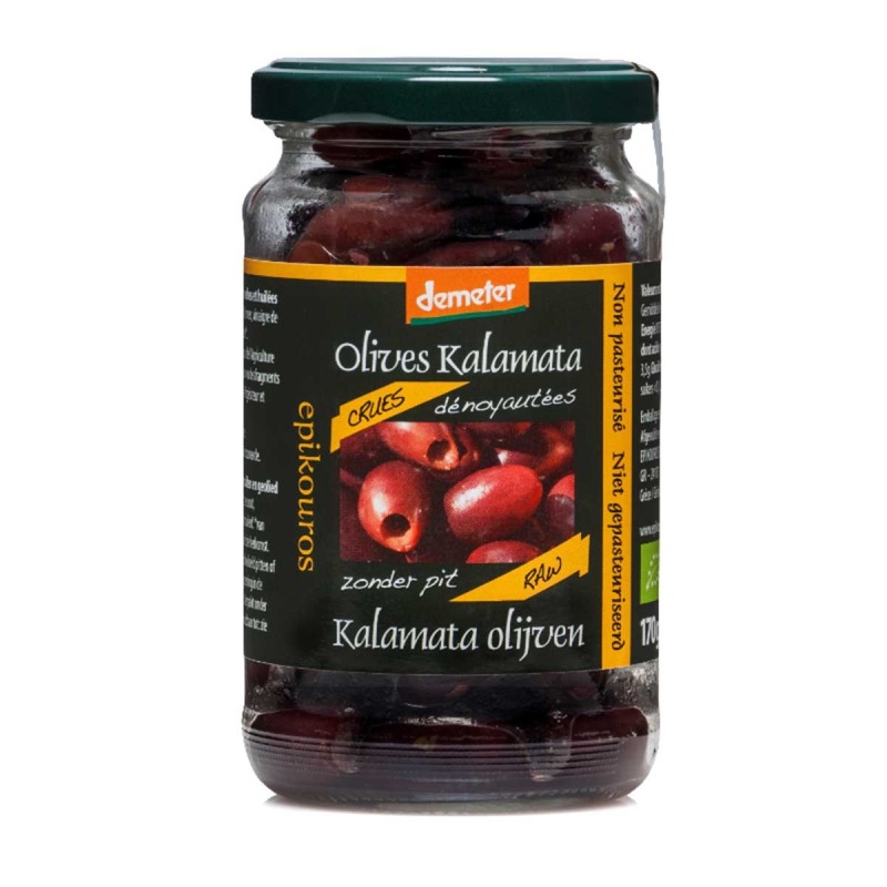 Raw olijven kalamata ontpit