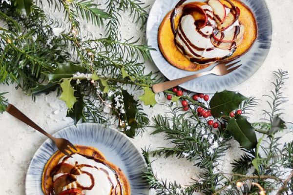 Pompoenpannenkoekjes met pumpkin spice kwark