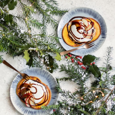 Pompoenpannenkoekjes met pumpkin spice kwark