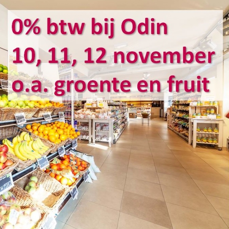 Op 10, 11 en 12 november geen btw in Odin-winkels