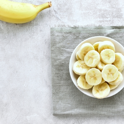 Banaan met amandel en room