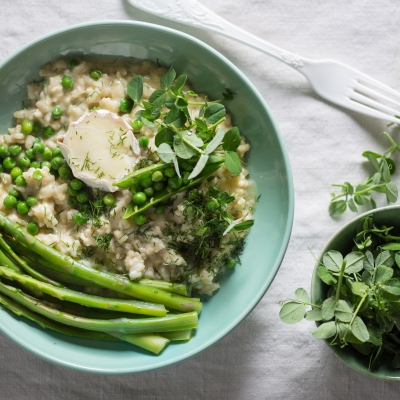 Asperge & venkel risotto