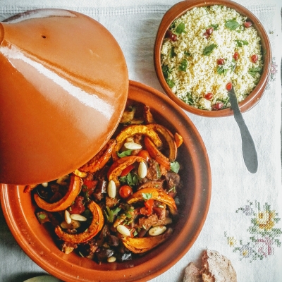 Tajine met pompoen en abrikozen