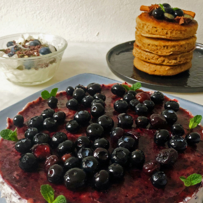 Luuks glutenvrije kwarktaart met blauwe bessen