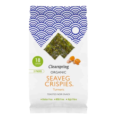 Seaveg crispies turmeric nori snack CLEARSPRING