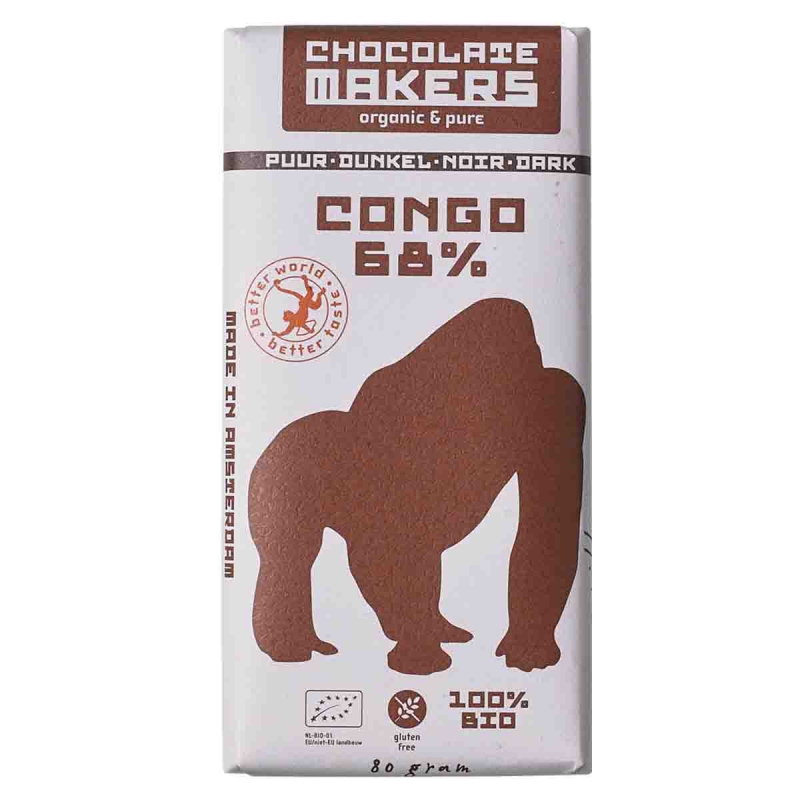 Gorilla bar 68% puur chocolade